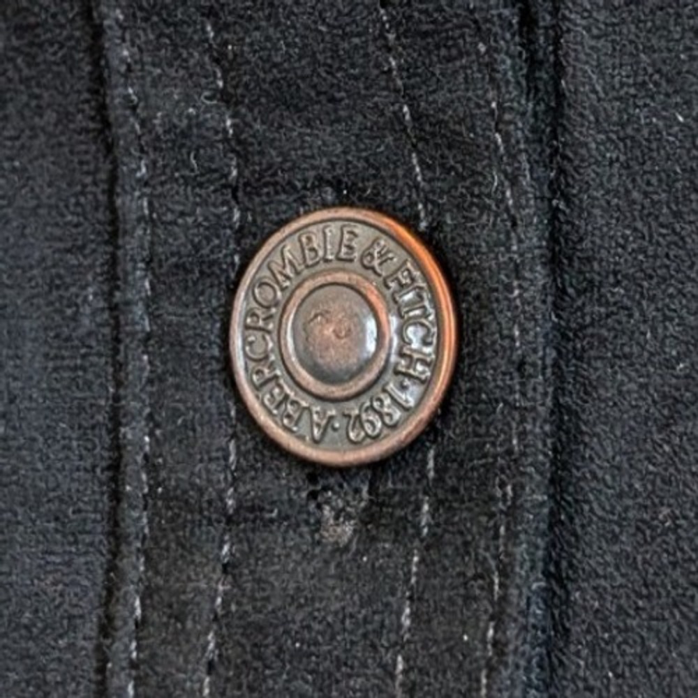 Abercrombie & Fitch Faux Suede Button-Front Mini Skirt Black Size M - Picture 5 of 7